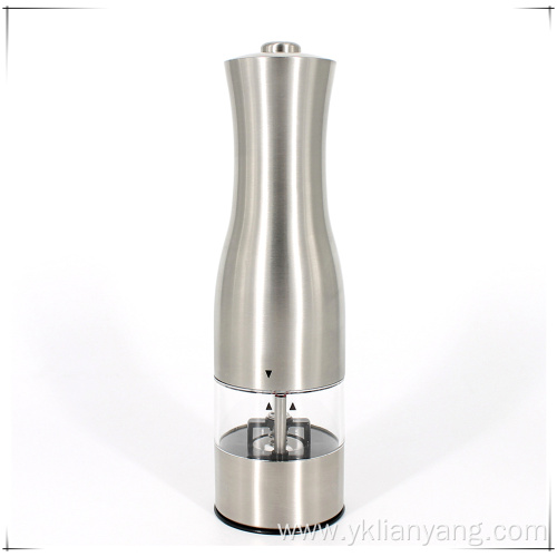 Stainless steel batteries powered salt and pepper mill